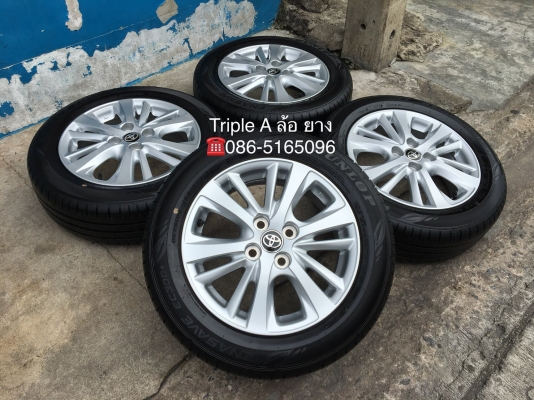 ล้อแม็ก Toyota Yaris Ativ ขอบ 15 พร้อมยาง Dunlop 185-60-15 ปลายปี 17 แม็กสวย ดอกเต็ม
