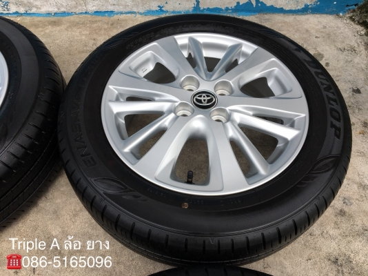 ล้อแม็ก Toyota Yaris Ativ ขอบ 15 พร้อมยาง Dunlop 185-60-15 ปลายปี 17 แม็กสวย ดอกเต็ม