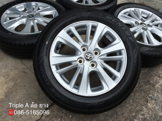 ล้อแม็ก Toyota Yaris Ativ ขอบ 15 พร้อมยาง Dunlop 185-60-15 ปลายปี 17 แม็กสวย ดอกเต็ม