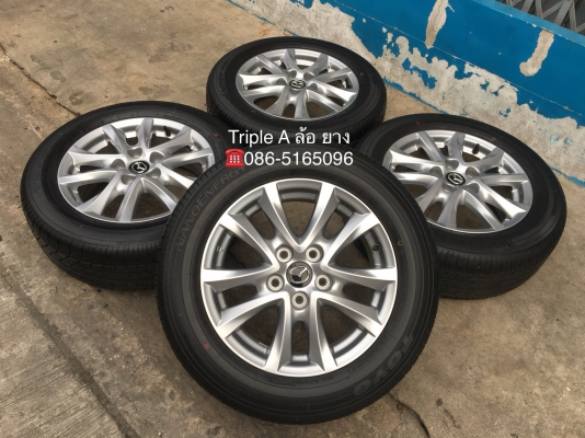ล้อแม็กป้ายแดง Mazda3 ขอบ 16 พร้อมยางป้ายแดง 205-60-16 TOYO ปี 18 แม็กสวยกริ๊บ ดอกยางมีตุ่ม เส้นสีชัด
