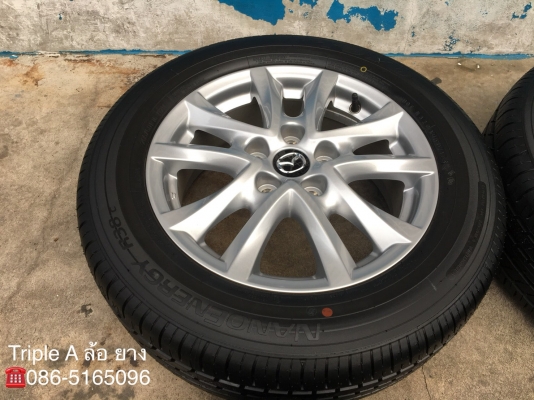 ล้อแม็กป้ายแดง Mazda3 ขอบ 16 พร้อมยางป้ายแดง 205-60-16 TOYO ปี 18 แม็กสวยกริ๊บ ดอกยางมีตุ่ม เส้นสีชัด