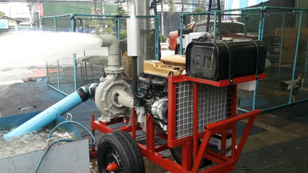เครื่องสูบนํ้าประกอบใหม่พร้อมใช้งาน เครื่องยนต์ ISUZU มังกรทอง DIESEL+หอยส่งไกลขนาด 6 ออก 4  นิ้ว
