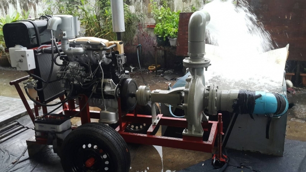 เครื่องสูบนํ้าประกอบใหม่พร้อมใช้งาน เครื่องยนต์ ISUZU มังกรทอง DIESEL+หอยส่งไกลขนาด 6 ออก 4  นิ้ว