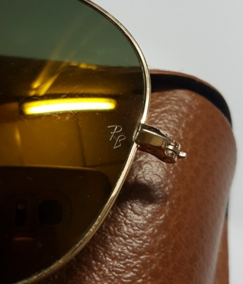 แว่น RayBan เข็มกลัดชุบทอง 10K กล่องประดับมุก