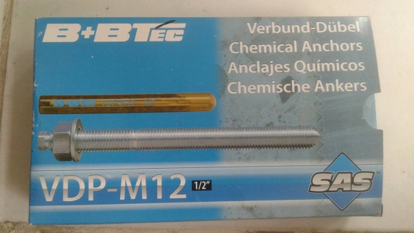 พุกเคมีหลอดแก้ว (Chemical Bolts) B+BTec พร้อม Bolt
