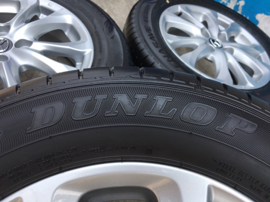 ล้อแม็กป้ายแดง Mazda 2 ขอบ 15 พร้อมยางป้ายแดง Dunlop 185-65-15 สวยกริ๊บ ตุ่มเด้งๆ เส้นสีจัดๆ