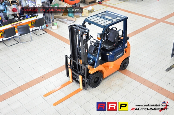 ขายรถโฟล์คลิฟท์มือสอง TOYOTA รุ่น 7FGL15-26012 นำเข้าจากประเทศญี่ปุ่น 100\% ไม่เคยใช้งานในไทย