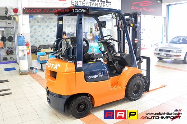 ขายรถโฟล์คลิฟท์มือสอง TOYOTA รุ่น 7FGL15-26012 นำเข้าจากประเทศญี่ปุ่น 100\% ไม่เคยใช้งานในไทย