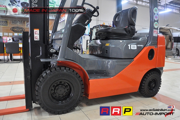 ขายรถโฟล์คลิฟท์มือสอง TOYOTA รุ่น 8FGL18-30498 นำเข้าจากประเทศญี่ปุ่น 100\% ไม่เคยใช้งานในไทย