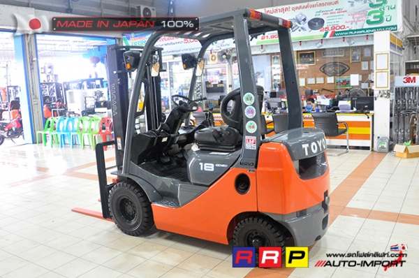 ขายรถโฟล์คลิฟท์มือสอง TOYOTA รุ่น 8FGL18-30498 นำเข้าจากประเทศญี่ปุ่น 100\% ไม่เคยใช้งานในไทย