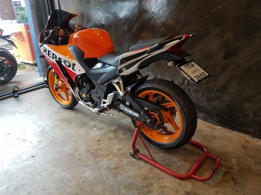 ขายแลกเทิร์น HONDA CBR300 ABS ปี2014 ลาย REPSOL เเต่งสวย ทะเบียนพร้อมโอน ราคา 68500 บาท ส่งได้ทั่วไท