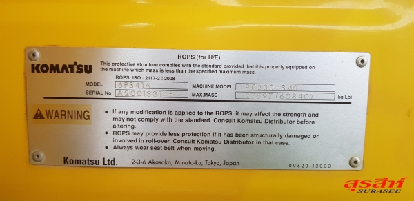 ขายรถแบคโฮ KOMATSU PC200-8MO ใช้งานเพียง 6 พันชั่วโมง (PM 7,000) สภาพนางฟ้า ทำงานสมบูรณ์ทุกระบบ