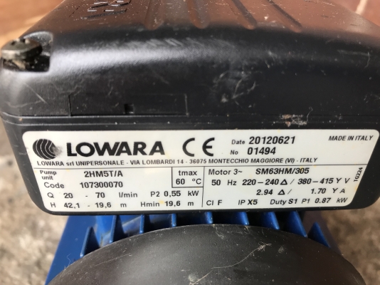 ขายปั้มน้ำแรงดันสูงหัวสแตนเลส Lowara 3/4HP. 380V made in Italy สภาพสวยมากเดิมๆ วิ่งนิ่ม พร้อมใช้งาน ขายปั้มน้ำแรงดันสูงหัวสแตนเลส Lowara 3/4HP. 380V made in Italy สภาพสวยมากเดิมๆ วิ่งนิ่ม พร้อมใช้งาน