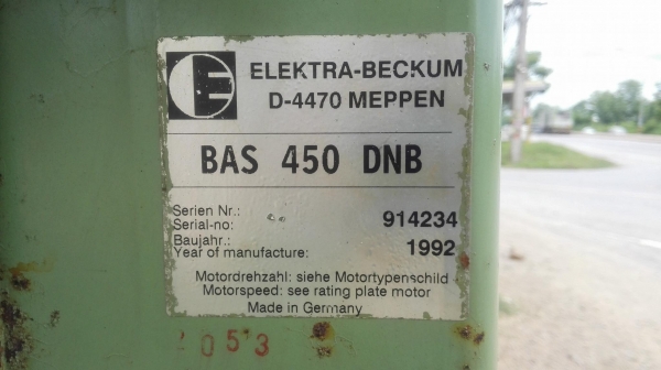 เลื่อยผ่าไม้แบนด์ซอลเยอรมันBANDSAW ELEKTRA-BECKUM D-4470