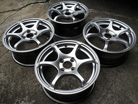 แม็กแฟชั่น ขอบ15 ลายADVAN 4รู100 สีไฮเปอร์ซิลเวอร์ คู่2750