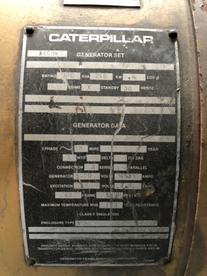 เครื่องปั่นไฟ มือสอง CATERPILLAR E3406 300KVA เครื่องปั่นไฟ มือสอง CATERPILLAR E3406 300KVA