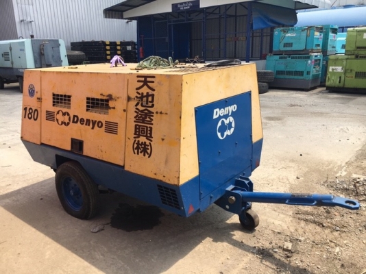 DENYO DPS-180SS2 (มีล้อ): 180CFM 7บาร์ เครื่องปั๊มลม นำเข้าจากญี่ปุ่น โทร. 080-6565422 (หนิง)