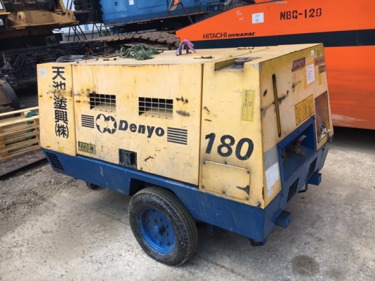 DENYO DPS-180SS2 (มีล้อ): 180CFM 7บาร์ เครื่องปั๊มลม นำเข้าจากญี่ปุ่น โทร. 080-6565422 (หนิง)