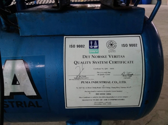 PUMA 1/2HP 2 สูบ ถัง 64 ลิตร มอเตอร์ มิสซู สีเดิมๆพร้อมใช้งานไม่รั่วไม่ซึม