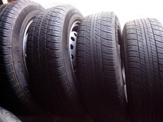 ล้อกะทะ vios 2011 ขอบ14 พร้อมยางดอกหนาๆ