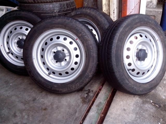 ล้อกะทะ vios 2011 ขอบ14 พร้อมยางดอกหนาๆ