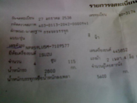 isuzu npr59lu5m ห้างแท้ปี38 เครื่อง115 4bd1 เกียสั้น ยกหัวได้ รถอยู่บ้านไผ่ ขอนแก่น