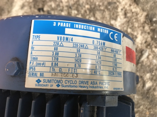 ขายมอเตอร์เกียร์ Cycro drive Sumitomo 1HP. 380V อัตราทด 1:35 เพลาออกประมาณ 40 รอบต่อนาที สภาพสวยมาก หมุนนิ่ม พร้อมใช้งาน ขายมอเตอร์เกียร์ Cycro drive Sumitomo 1HP. 380V อัตราทด 1:35 เพลาออกประมาณ 40 รอบต่อนาที สภาพสวยมาก หมุนนิ่ม พร้อมใช้งาน