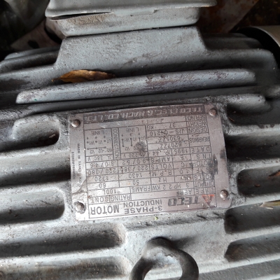 ขาย !! มอเตอร์เกียร์.TECO.ขนาด3แรง380v.รอบ1:10พร้อมใช้งาน
