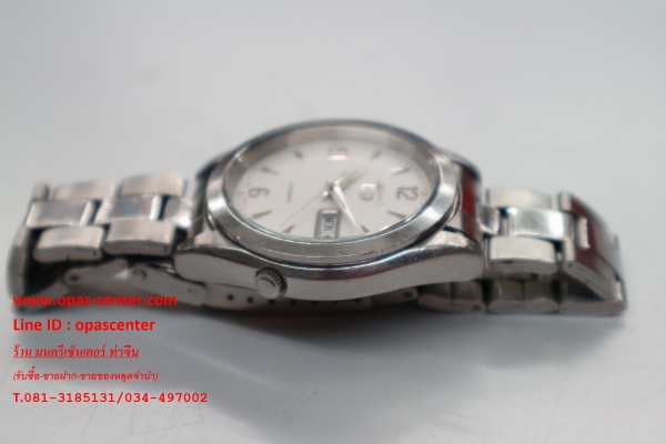 นาฬิกา Seiko Auto ออโต้ ชาย รุ่น หน้าขาว หลังเปลือย เดินปกติ ส่งฟรี