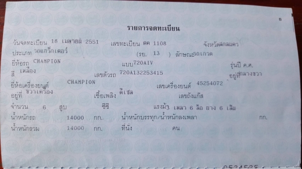 ขาย รถเกรด CHAMPION 720A Series 6 มีเล่มทะเบียน เครื่องดี เกียร์ดี ต้องเช็คระบบไฮดรอริคใหม่ ราคาต่อรองได้