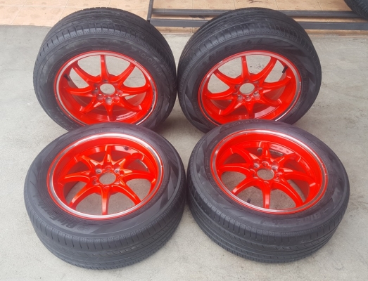 ล้อมือ2 CE28 ขอบ15 4รู100-114 กว้าง7  ET35 พร้อมยาง