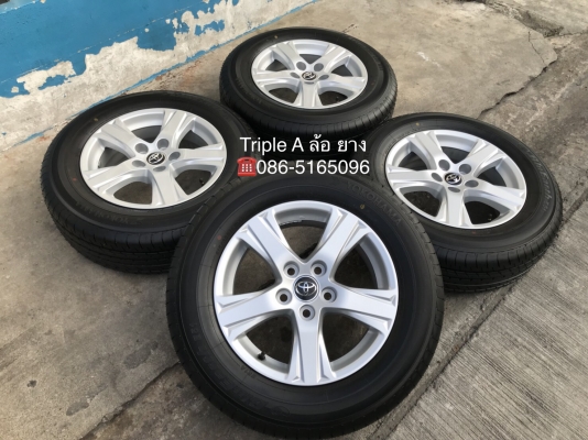 ล้อแม็กป้ายแดง 5รู114 ขอบ 16 Toyota Alphard Vigo Revo Camry Innova พร้อมยางป้ายแดง 215-65-16 ปี 18