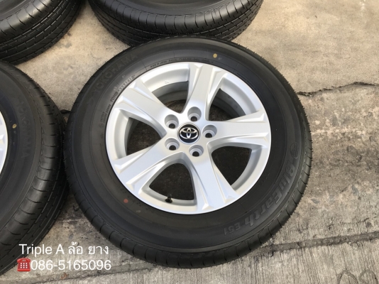 ล้อแม็กป้ายแดง 5รู114 ขอบ 16 Toyota Alphard Vigo Revo Camry Innova พร้อมยางป้ายแดง 215-65-16 ปี 18