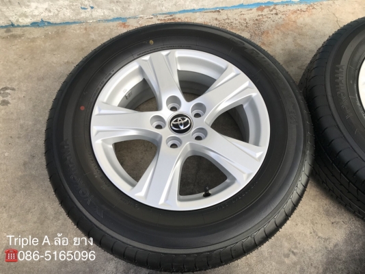 ล้อแม็กป้ายแดง 5รู114 ขอบ 16 Toyota Alphard Vigo Revo Camry Innova พร้อมยางป้ายแดง 215-65-16 ปี 18