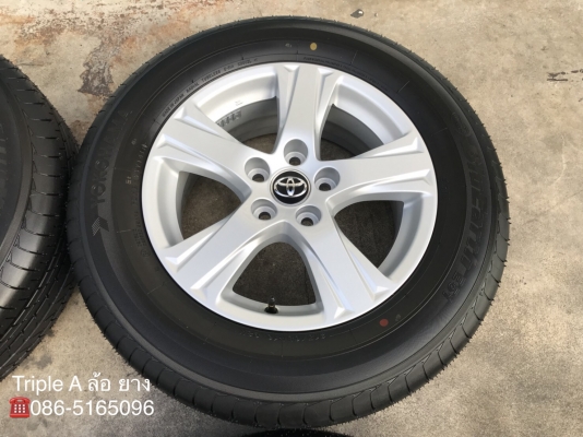 ล้อแม็กป้ายแดง 5รู114 ขอบ 16 Toyota Alphard Vigo Revo Camry Innova พร้อมยางป้ายแดง 215-65-16 ปี 18