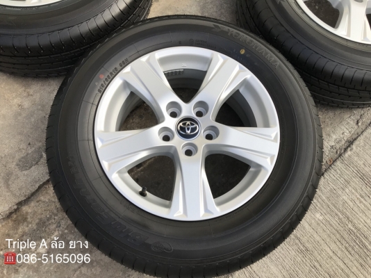 ล้อแม็กป้ายแดง 5รู114 ขอบ 16 Toyota Alphard Vigo Revo Camry Innova พร้อมยางป้ายแดง 215-65-16 ปี 18