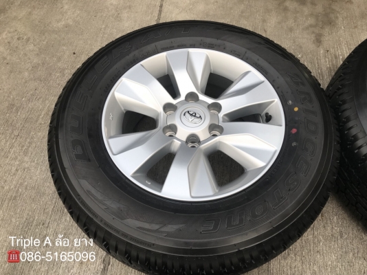 ล้อแม็กป้ายแดง Toyota Revo ขอบ17 พร้อมยางป้ายแดง 265-65-17 Bridgestone ปี 18 ตุ่มเด้ง เสันสีชัด