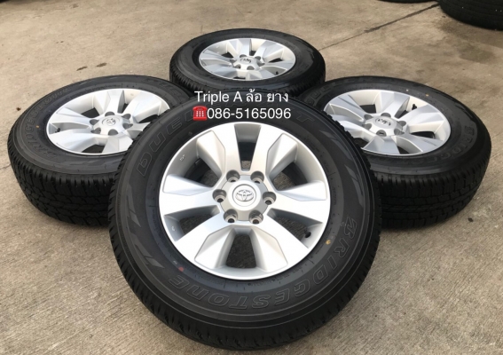 ล้อแม็กป้ายแดง Toyota Revo ขอบ17 พร้อมยางป้ายแดง 265-65-17 Bridgestone ปี 18 ตุ่มเด้ง เสันสีชัด
