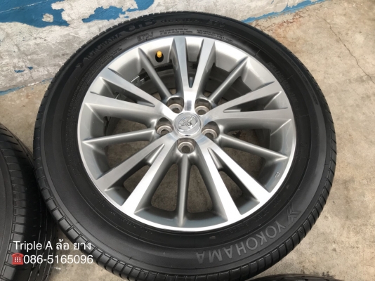 ล้อแม็ก Toyota Altis ขอบ16 สีเทาหน้าเงา พร้อมยาง 205-55-16 Yokohama ปี 15