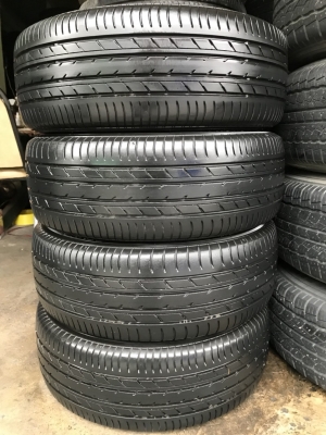 ล้อแม็ก Toyota Altis ขอบ16 สีเทาหน้าเงา พร้อมยาง 205-55-16 Yokohama ปี 15