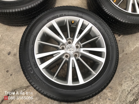 ล้อแม็ก Toyota Altis ขอบ16 สีเทาหน้าเงา พร้อมยาง 205-55-16 Yokohama ปี 15