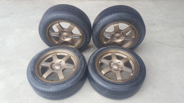 ล้อใหม่TE37 ขอบ15 4รู100 พร้อมยาง\%  4 ล้อ