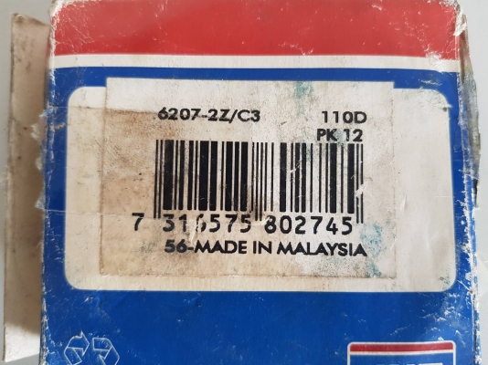 ลูกปืน ยี่ห้อ SKF 6207-2Z/C3 วงใน 35 วงนอก 70 หนา20 มือ1