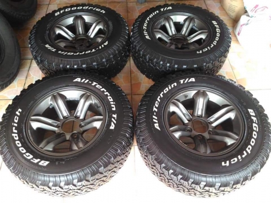 ล้อแม็กลายเล็บเหยี่ยว ขอบ 16*8,ET0,6h139 พร้อมยาง BF Goodrich All-Terrain TA/Ko 8PR 265 70 16 ผลิตปี 2013 สภาพสวยทั้งล้อทั้งยาง ขายถูกๆ ทั้งชุด 18900.-*** ใส่ฟรี รับเทิร์น รับบัตรเครดิตทุกธนาคาร ส่งทั่วไทย