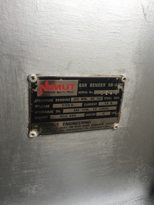 ขาย เครื่องดัดเหล็กมือสอง NIMUT 25 มิล มอเตอร์mitsubishi 220v.พร้อมใช้สภาพดีมาก โทร.0865292215