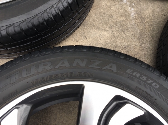 ล้อแม็ก Honda City ใบพัด เทาหน้าเงา ขอบ 16 พร้อมยาง 185-55-16 Bridgestone