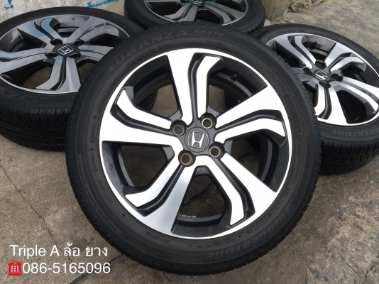 ล้อแม็ก Honda City ใบพัด เทาหน้าเงา ขอบ 16 พร้อมยาง 185-55-16 Bridgestone