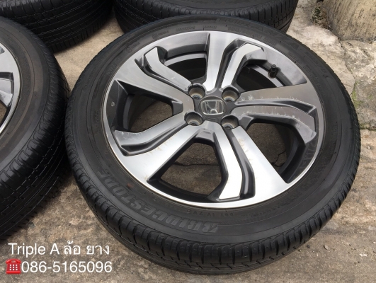ล้อแม็ก Honda City ใบพัด เทาหน้าเงา ขอบ 16 พร้อมยาง 185-55-16 Bridgestone