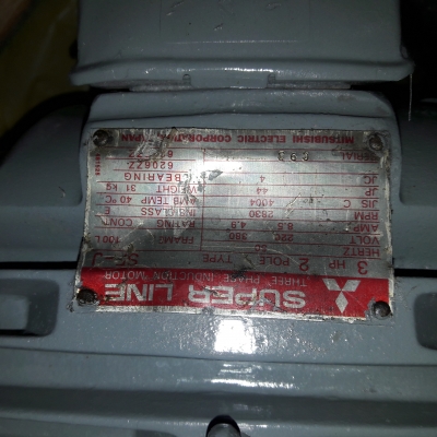 ขาย !! มอเตอร์.มิตซู.ขนาด3แรง380v.รอบเร็ว2830รอบ.พร้อมใช้งาน