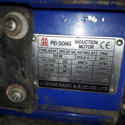 ขาย !! มอเตอร์เกียร์.CPG.ขนาด1แรง380v.รอบ1:60.พร้อมใช้งาน